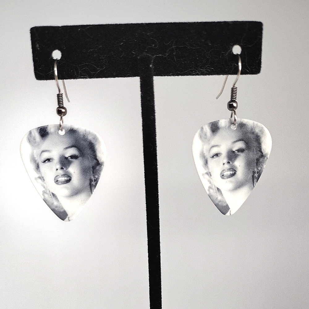 Black and White Portrait Earrings Marilyn Monroe